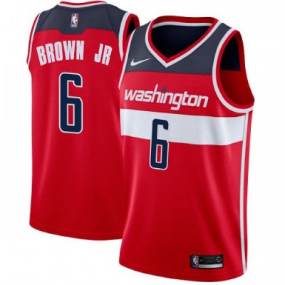 Nike Washington Wizards #6 Troy Brown Jr Red NBA Swingman Icon Edition Jersey Men's